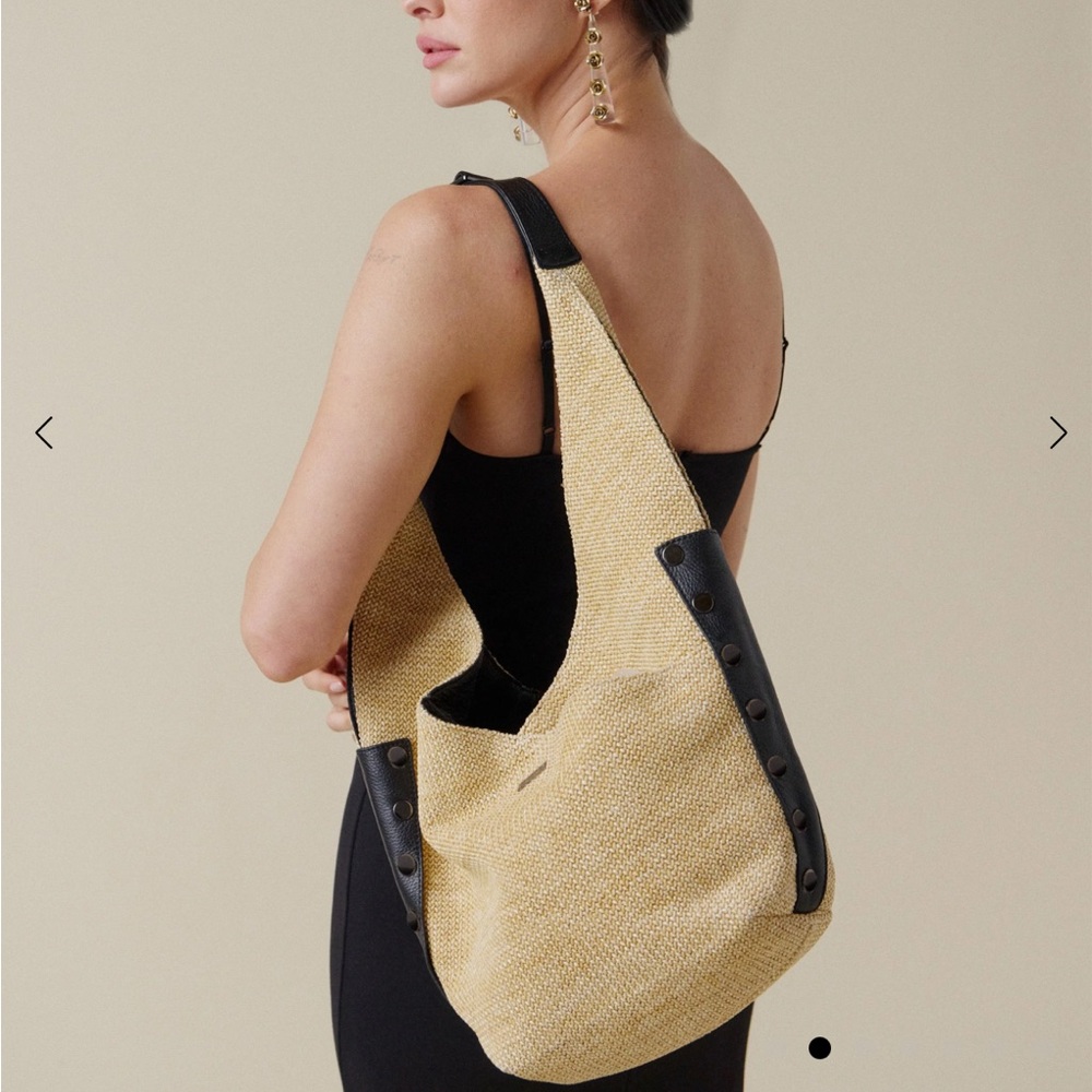 Hammitt Natural Straw Hobo with Black Leather Trim - Picture 4 of 15